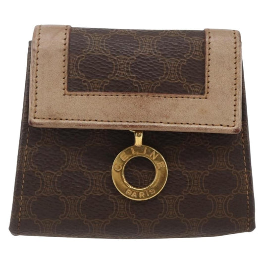 Celine Vintage Macadam Shoulder Bag Canvas and Leather, BROWN, CANVAS, Shoulder bag