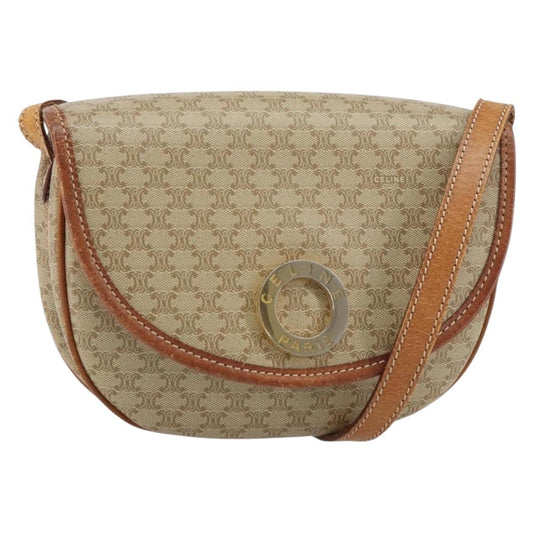 Celine Macadam Shoulder Bag PVC Leather, BEIGE, PVC, Shoulder bag