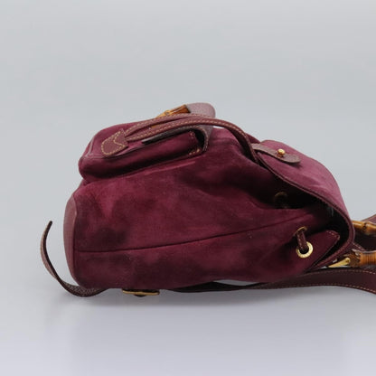 Gucci Vintage Bamboo Backpack Suede, PURPLE, SUEDE, Backpack