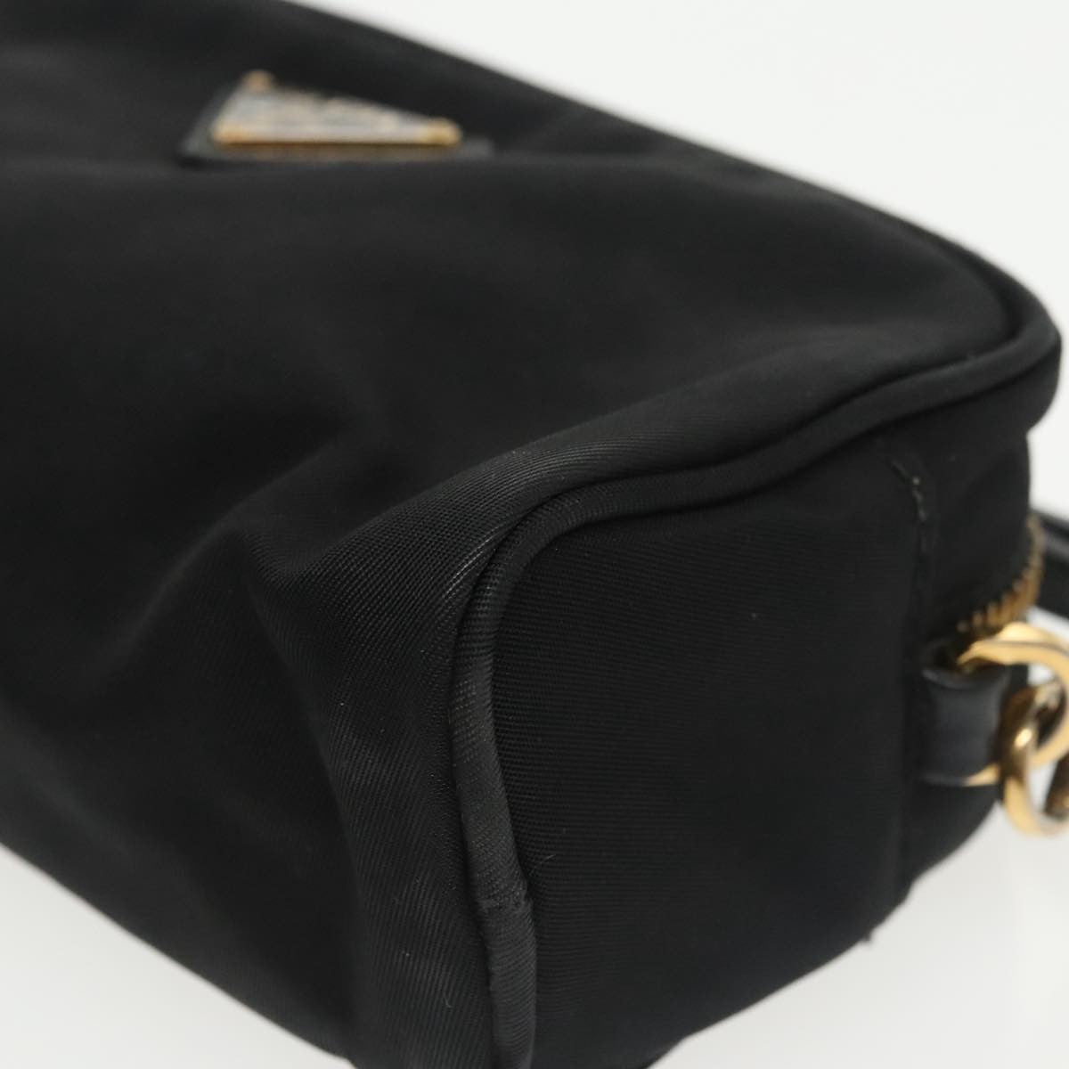 Prada Wristlet Zip Pouch Tessuto, BLACK, NYLON, Clutche & pouche