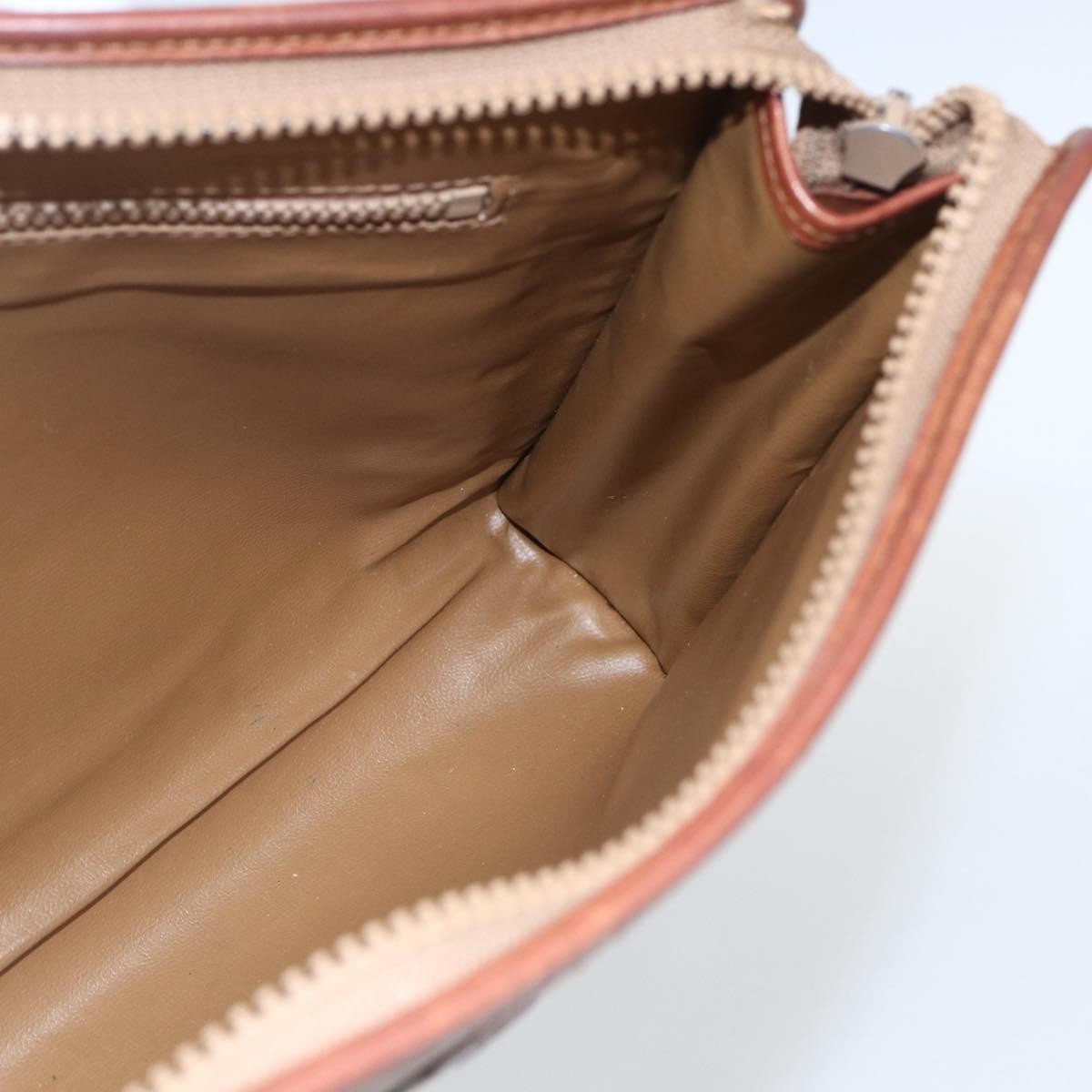 Celine Macadam Pochette Canvas and Leather, BEIGE, CANVAS, Clutche & pouche
