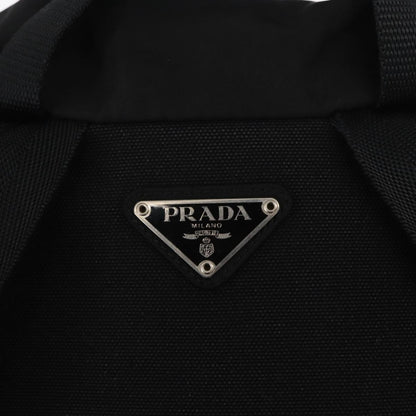 Prada Single Buckle Pocket Backpack Tessuto, BLACK, NYLON, Backpack