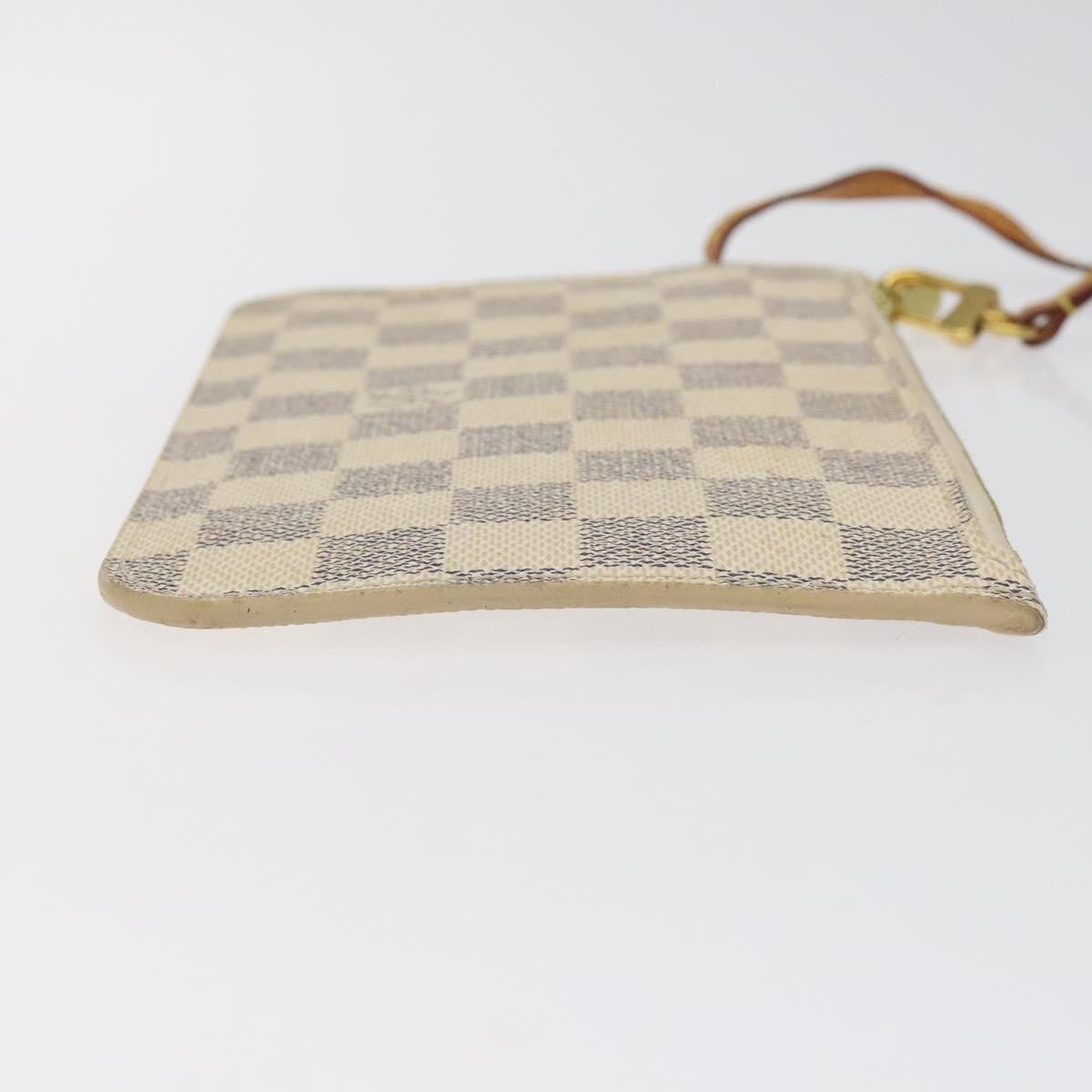 Louis Vuitton Neverfull Pochette Damier, WHITE, CANVAS, Clutche & pouche