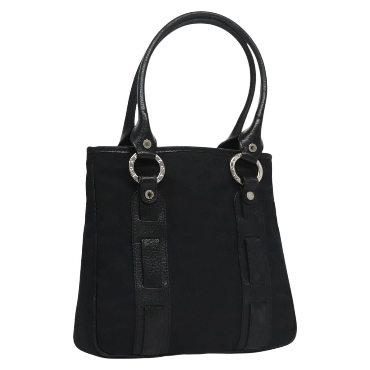 Bvlgari B.Zero1 Logomania Bag Canvas with Leather, BLACK, CANVAS, Handbag