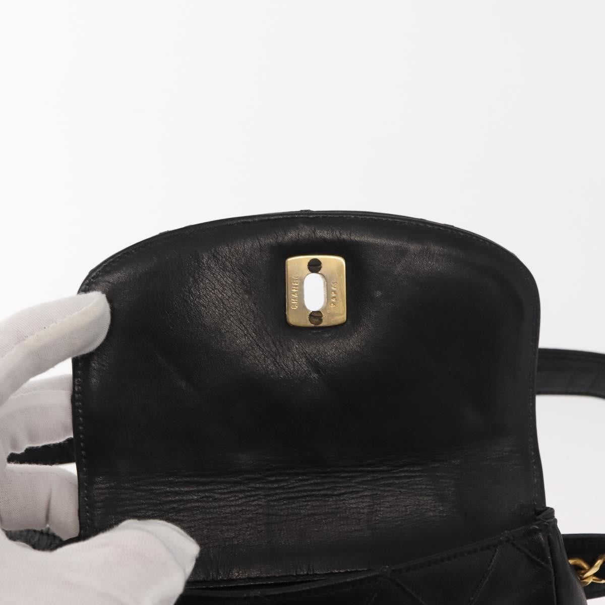 Chanel Vintage Flap Waist Bag Leather, BLACK, LEATHER, Clutche & pouche