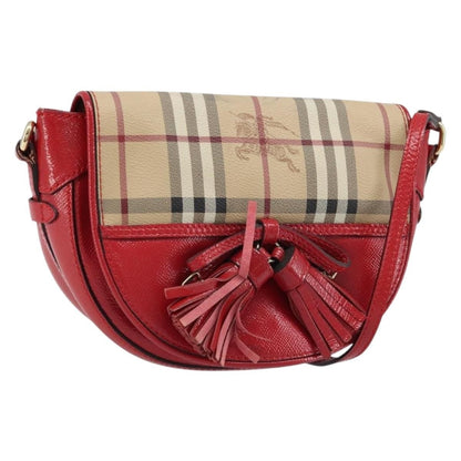 Burberry Maydown Crossbody Bag Haymarket Coated Canvas and Leather, BEIGE, CANVAS, Shoulder bag
