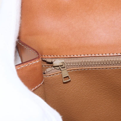 Celine Vintage Macadam Handbag Canvas and Leather, BEIGE, CANVAS, Handbag