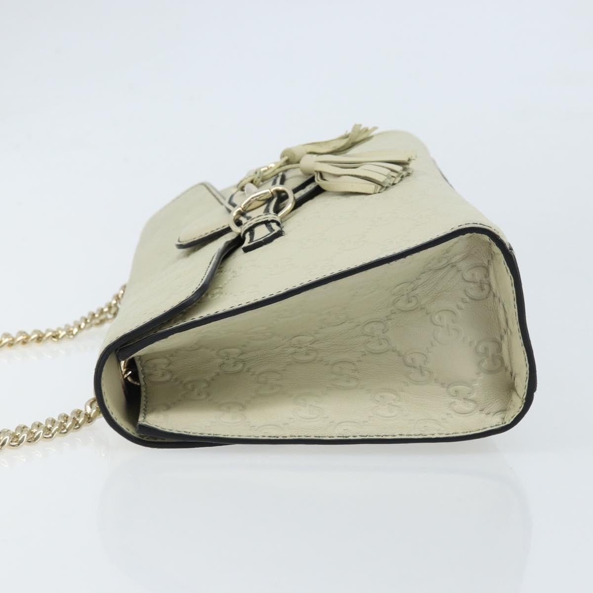 Gucci Emily Chain Flap Bag Guccissima Leather, Beige, Leather, Shoulder Bag