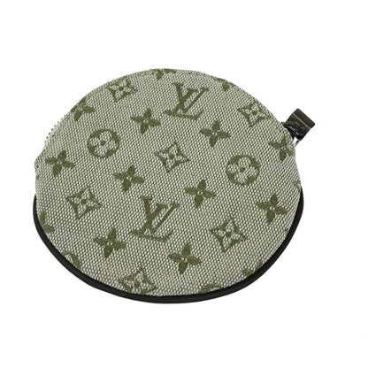Louis Vuitton Round Coin Purse Mini Lin Croisette, GREEN, CANVAS, Wallets
