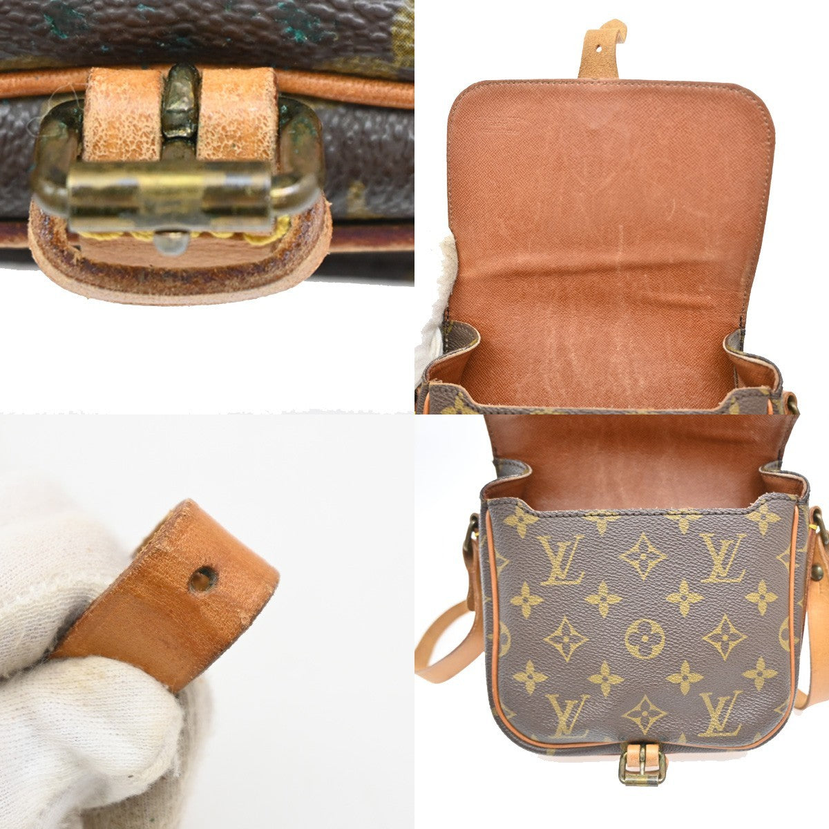 Louis Vuitton Cartouchiere Handbag Monogram Canvas, BROWN, CANVAS, Handbag
