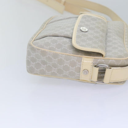 Celine Vintage Macadam Shoulder Bag Canvas and Leather, GRAY, CANVAS, Shoulder bag