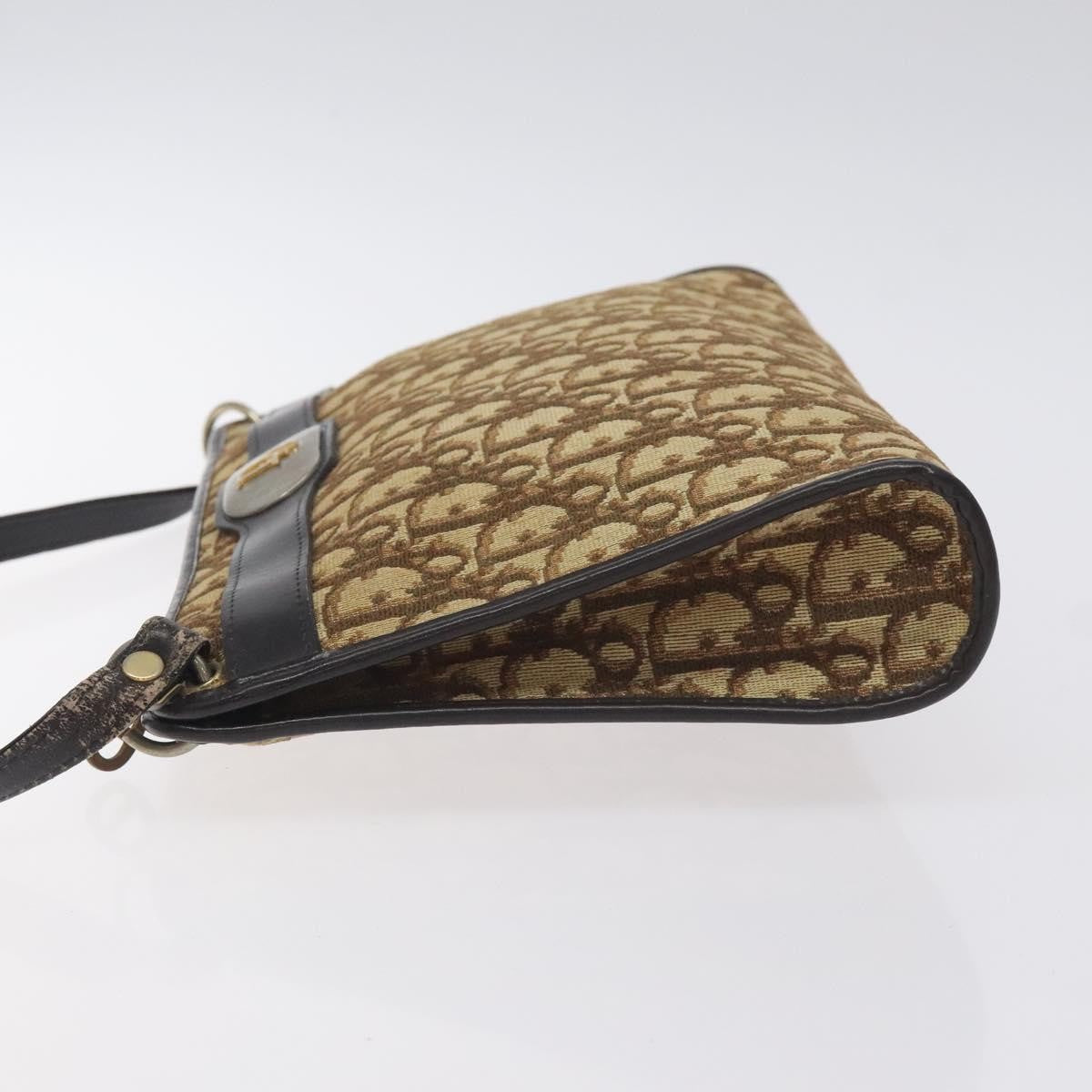 Christian Dior Vintage Trotter Shoulder Bag Canvas, BROWN, CANVAS, Shoulder bag