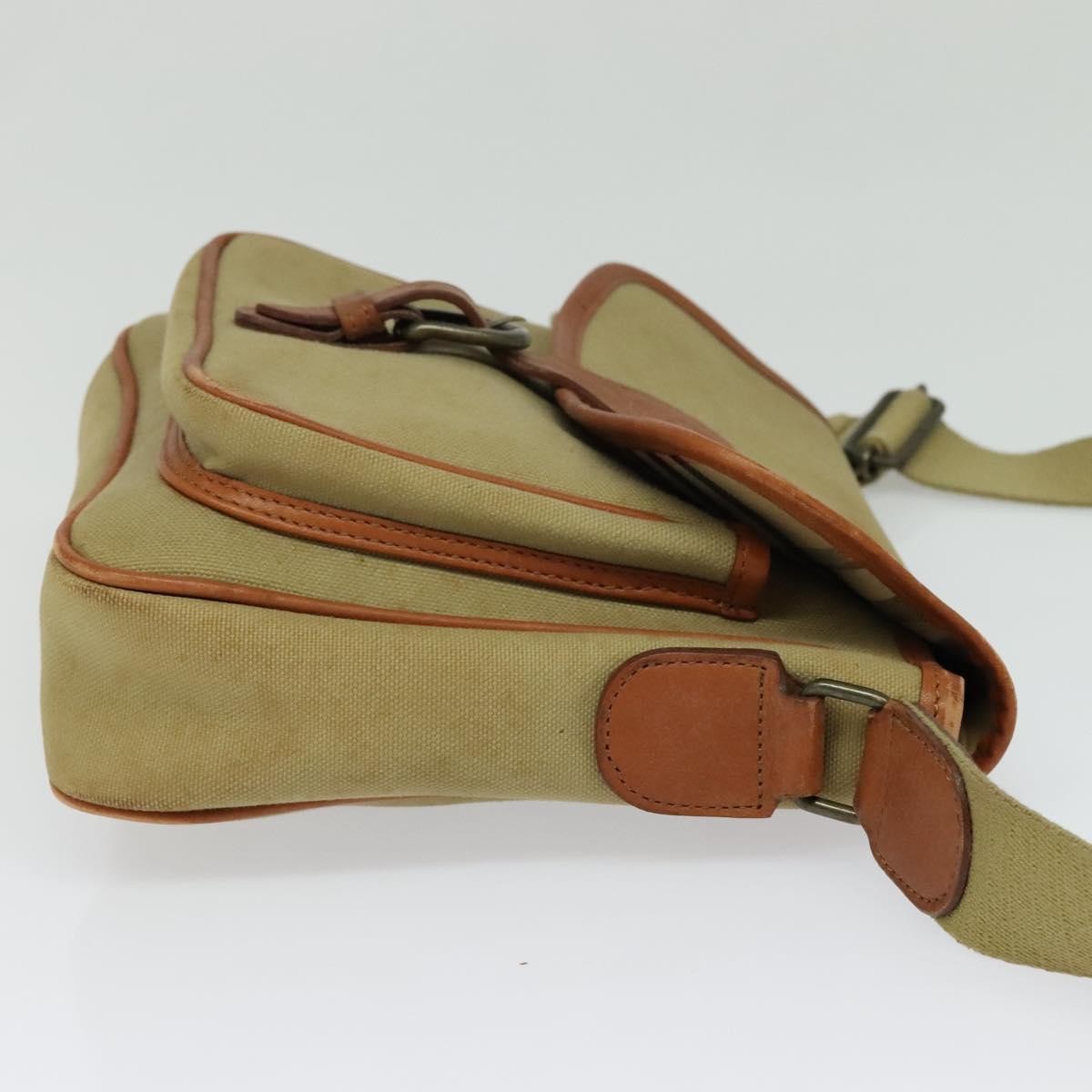 Burberry Front Pocket Messenger Bag Canvas, BEIGE, CANVAS, Shoulder bag