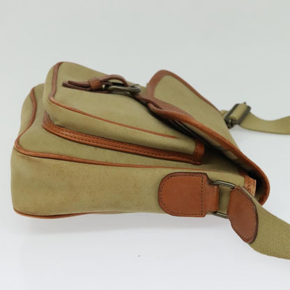 Burberry Front Pocket Messenger Bag Canvas, BEIGE, CANVAS, Shoulder bag