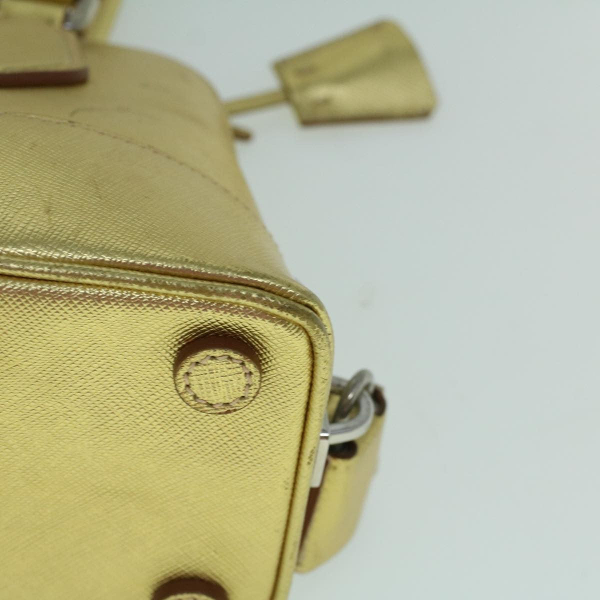 Prada Promenade Bag Saffiano Leather, GOLD, LEATHER, Handbag