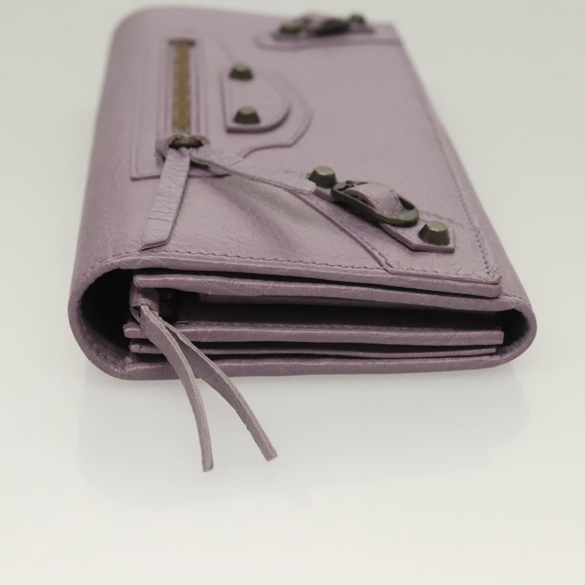 Balenciaga Classic Continental Zip Around Wallet Leather, PURPLE, LEATHER, Wallets