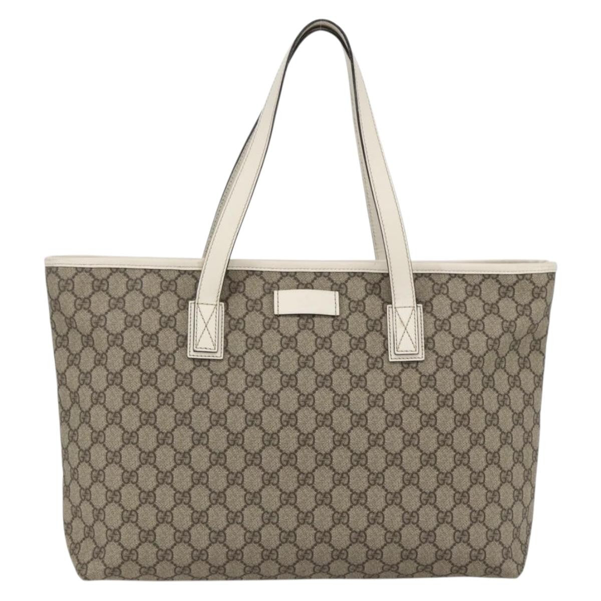 Gucci Plus Tote GG Coated Canvas with Leather, Beige, Canvas, Tote Bag
