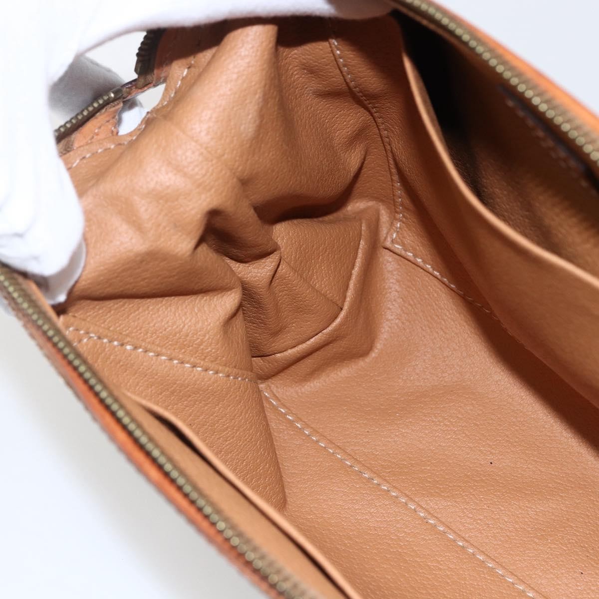 Celine Macadam Pochette Canvas and Leather, BROWN, CANVAS, Clutche & pouche