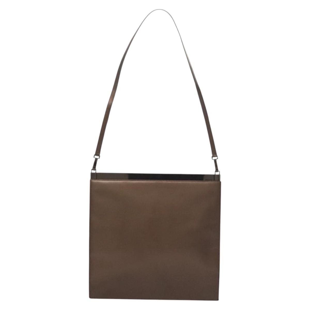 Gucci Vintage Shoulder Bag Leather, BROWN, LEATHER, Shoulder bag