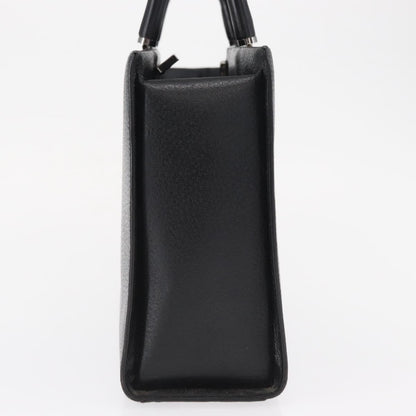 Gucci Vintage Bamboo Handle Bag Leather, BLACK, LEATHER, Handbag
