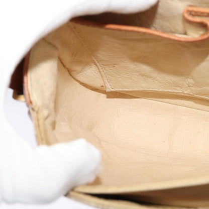 Celine Vintage Macadam Shoulder Bag Canvas and Leather, BEIGE, CANVAS, Shoulder bag