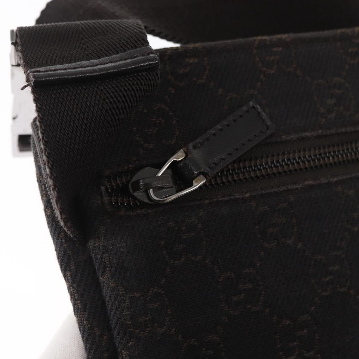 Gucci Vintage Double Belt Bag GG Canvas with Leather, BROWN, CANVAS, Clutche & pouche