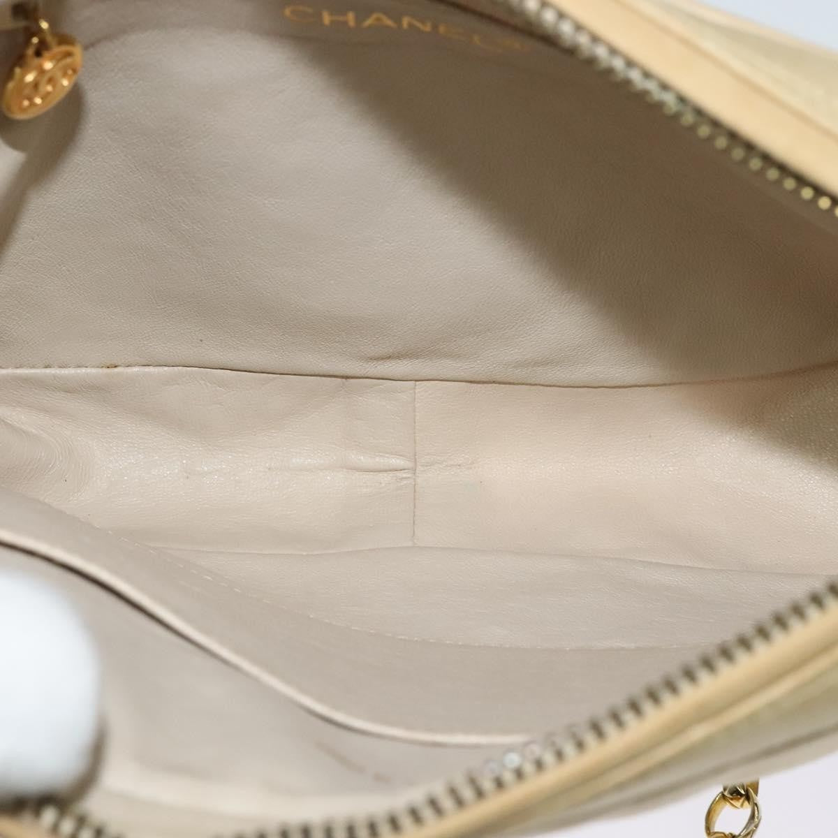 Chanel Vintage Front Pocket Camera Bag Satin, BEIGE, SATIN, Handbag