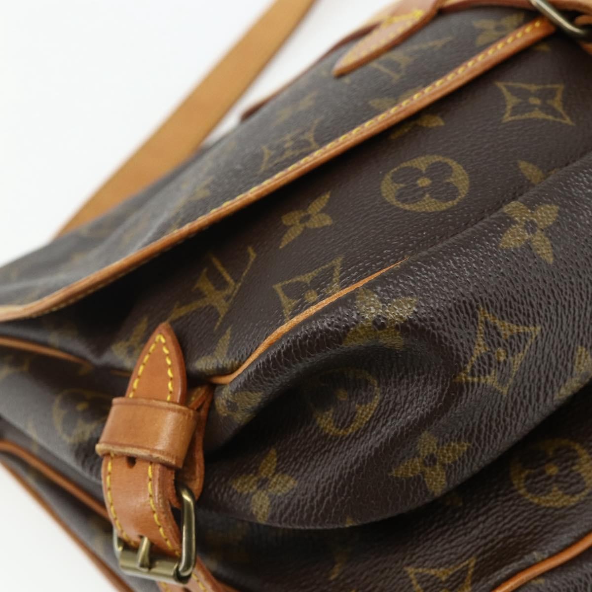 Louis Vuitton Saumur Handbag Monogram Canvas, Brown, Canvas, Shoulder Bag