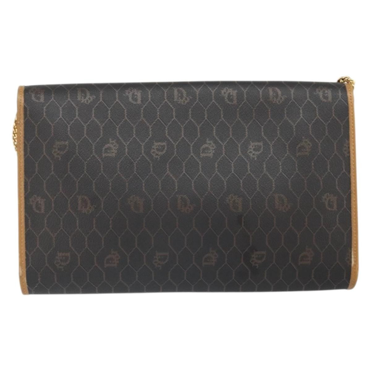 Christian Dior Vintage Honeycomb chain Canvas, BLACK, CANVAS, Shoulder bag