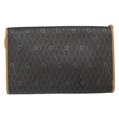 Christian Dior Vintage Honeycomb chain Canvas, BLACK, CANVAS, Shoulder bag