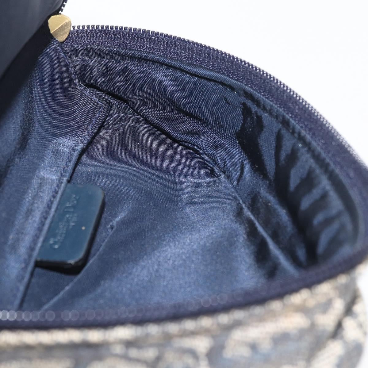 Christian Dior Vintage Saddle Coin Purse Diorissimo Canvas, Navy, Canvas, Clutch