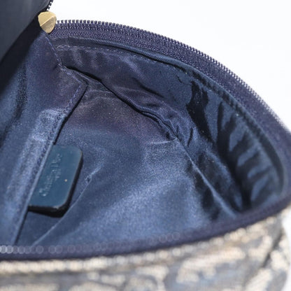 Christian Dior Vintage Saddle Coin Purse Diorissimo Canvas, Navy, Canvas, Clutch