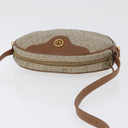 Christian Dior Vintage Honeycomb Shoulder Bag Canvas and Leather, BEIGE, CANVAS, Shoulder bag