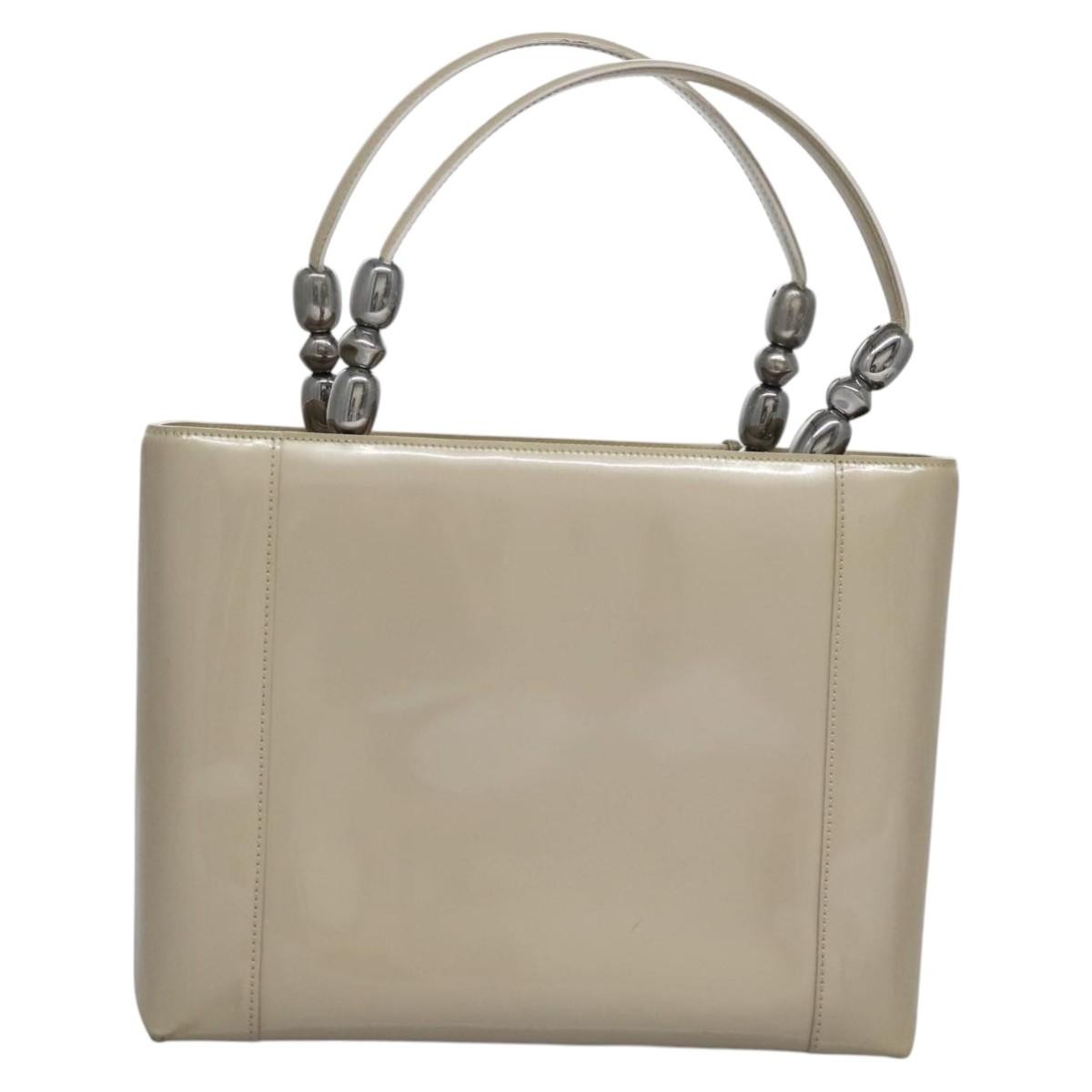 Christian Dior Pearl Lady Dior Bag Patent leather, BEIGE, PATENT_LEATHER, Handbag