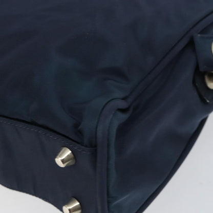 Prada Zip Around Tote Tessuto, Navy, Nylon, Handbag
