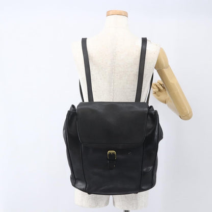 Bally Vintage Backpack Leather, Black, Leather, Backpack