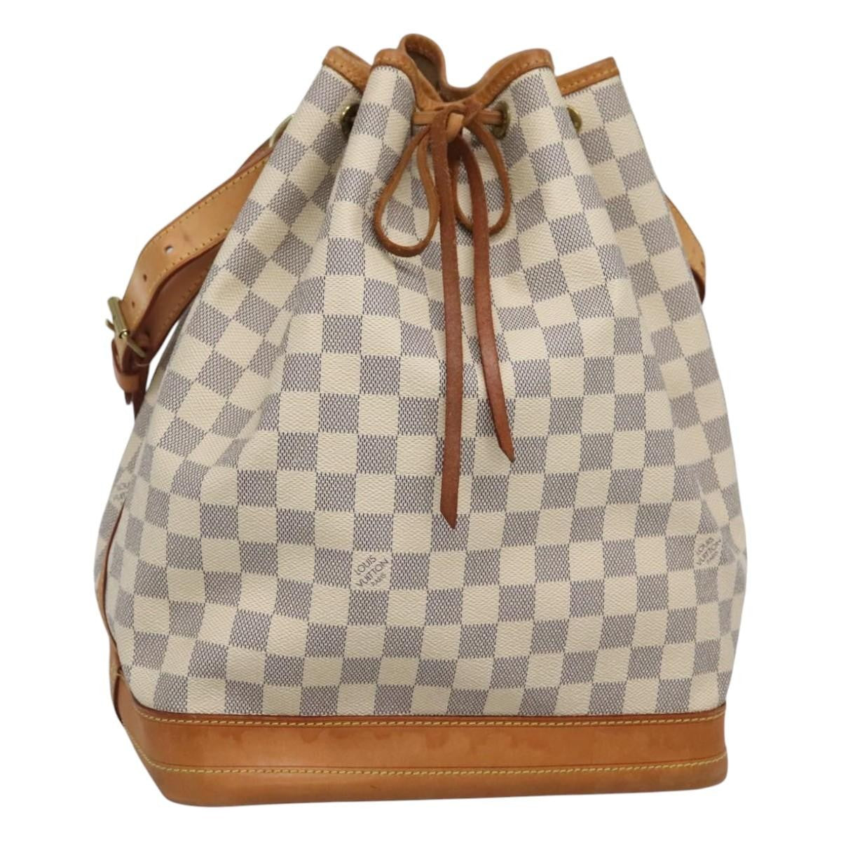Louis Vuitton Noe Handbag Damier, White, Canvas, Shoulder Bag