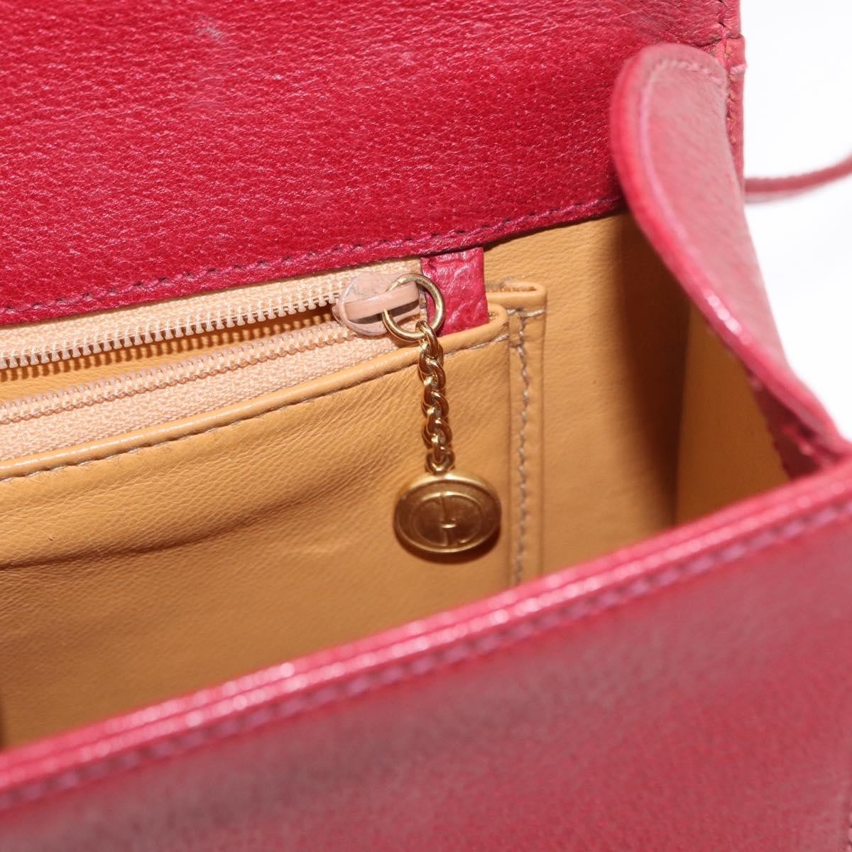 Gucci Vintage Bamboo Handle Bag Leather, RED, LEATHER, Handbag