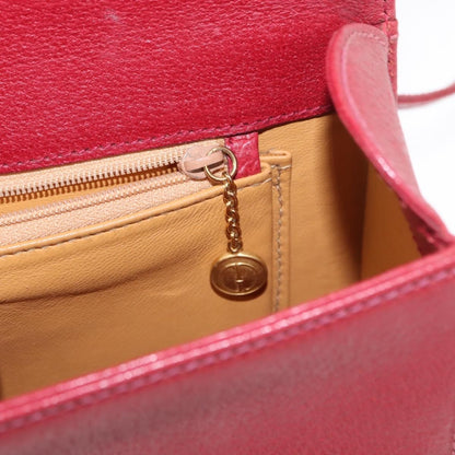 Gucci Vintage Bamboo Handle Bag Leather, RED, LEATHER, Handbag