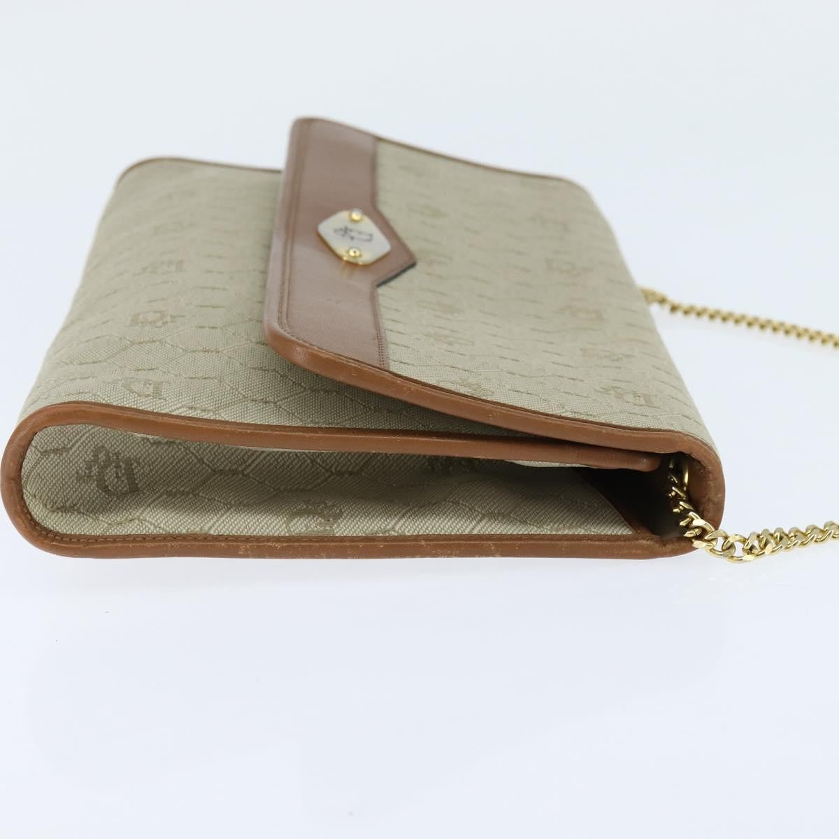 Christian Dior Vintage Honeycomb chain Canvas, BEIGE, CANVAS, Shoulder bag