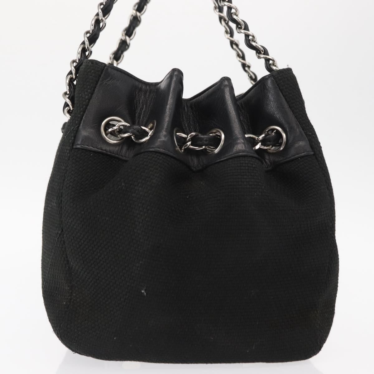 Chanel Vintage CC Charm Tote Chevron Canvas, BLACK, CANVAS, Tote bag