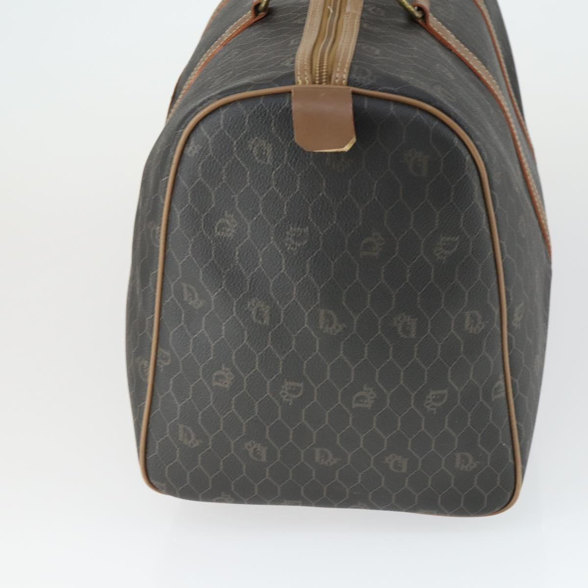 Christian Dior Vintage Honeycomb Boston bag Canvas and Leather, BLACK, CANVAS, Travel bag