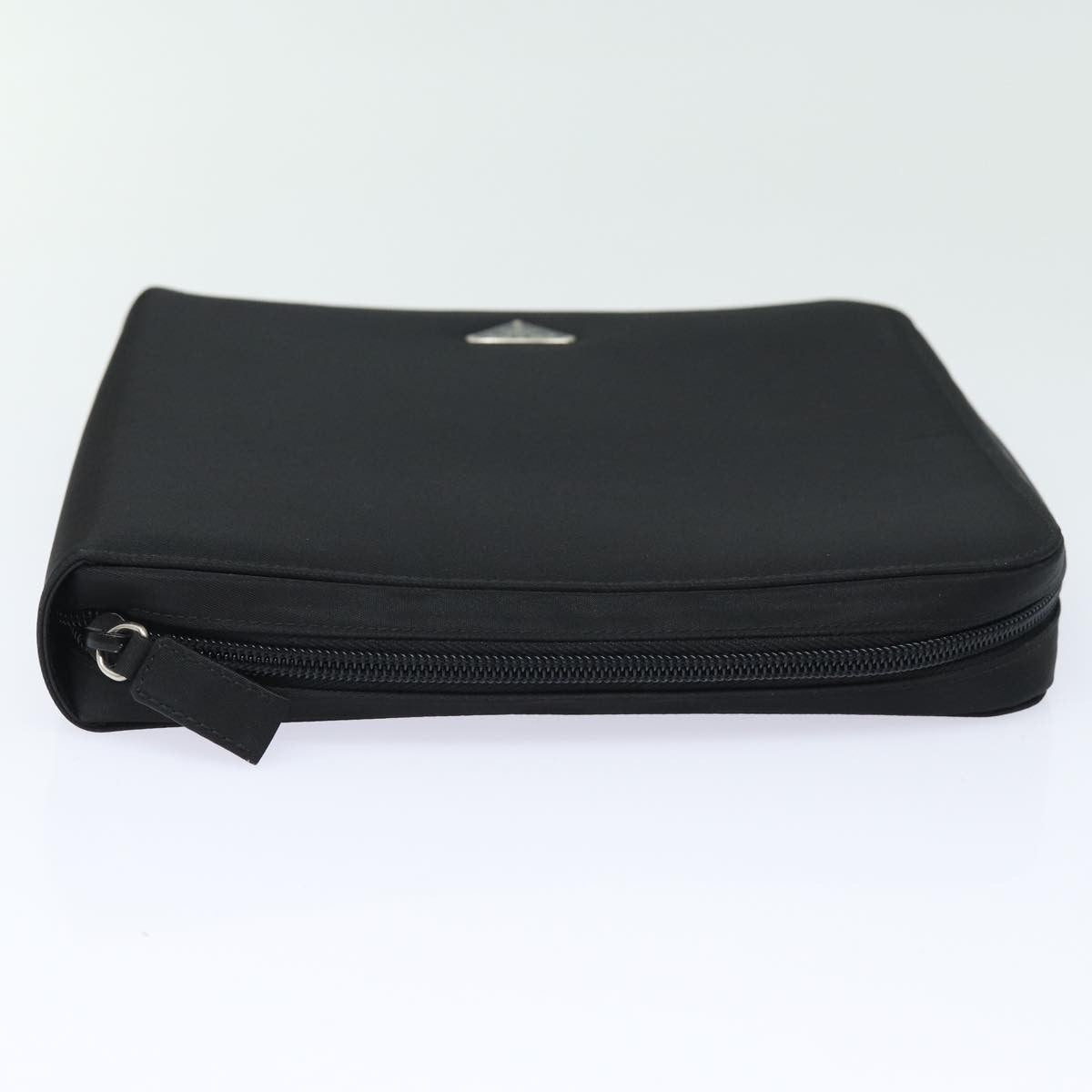 Prada MiniDisc pouch Nylon, BLACK, NYLON, Clutche & pouche