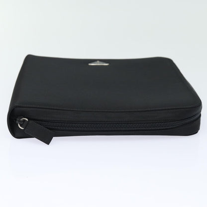 Prada MiniDisc pouch Nylon, BLACK, NYLON, Clutche & pouche