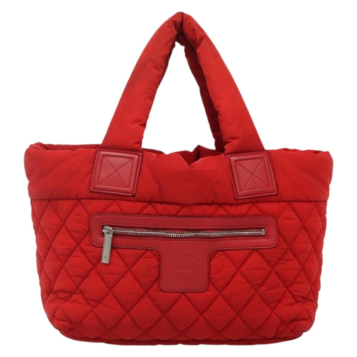 Chanel Coco Cocoon Reversible Tote Quilted Nylon, RED, NYLON, Tote bag