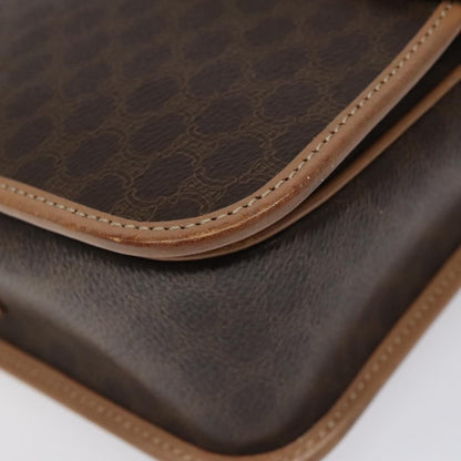 Celine Vintage Macadam Shoulder Bag Canvas and Leather, Brown, Canvas, Shoulder Bag