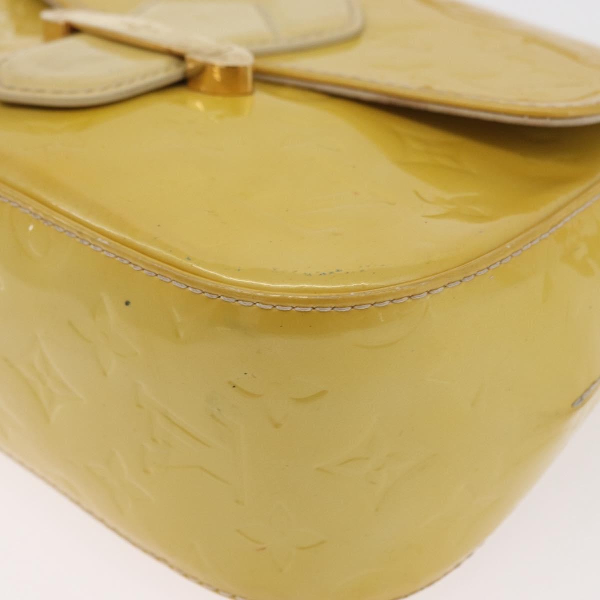 Louis Vuitton Bellflower Handbag Monogram Vernis, Yellow, Patent Leather, Shoulder Bag