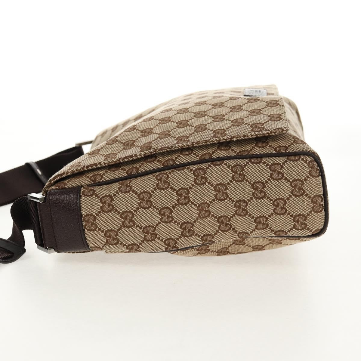 Gucci Flap Messenger GG Canvas, BEIGE, CANVAS, Shoulder bag
