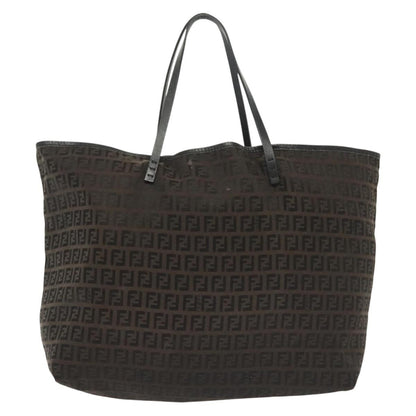 Fendi Roll Tote Zucchino Canvas, BROWN, CANVAS, Tote bag