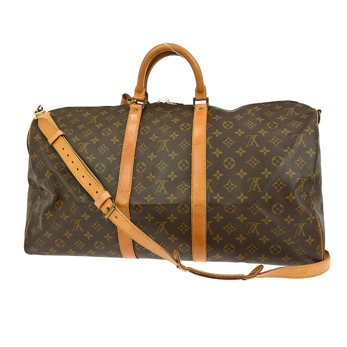Louis Vuitton Keepall Bandouliere Bag Monogram Canvas, BROWN, CANVAS, Travel bag